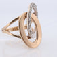 Interlocking Circles Ring. 14k Diamond Encrusted Double Circles of life. Joined Life Diamond Double Circle Promise ring. Heavy diamond ring.