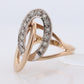 Interlocking Circles Ring. 14k Diamond Encrusted Double Circles of life. Joined Life Diamond Double Circle Promise ring. Heavy diamond ring.