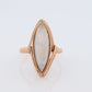 18k Large MOONSTONE ring. 18k Gold Marquise Navette Moonstone ring