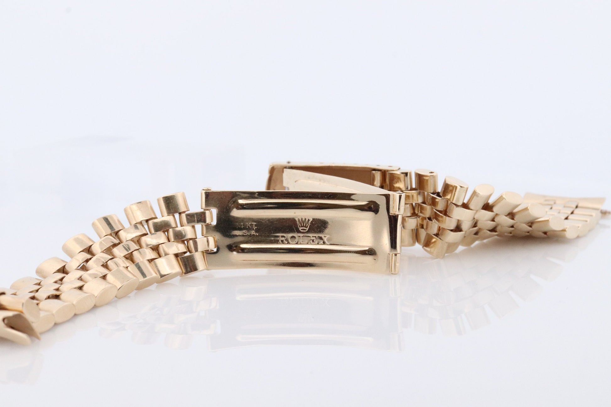 ROLEX 14k Yellow Gold Watch 19mm Bracelet. Vintage 1960s Jubilee Bracelet for 1500 1501 1503 etc. Genuine vintage Rolex Oval Link Bracelet