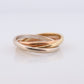 Vintage 18k Rolling Ring. Triple Ring. Interlocking ring. Tricolor Multicolor ITALIAN Wedding ring. 18k 750 Rolling Band 5.4grams