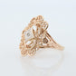 10k Filigree diamond ornate shield ring. 10k Art Deco diamond ring. sz5.75 st(86/25)