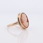 10k Cameo Oval Bezel ring. PSco Plainville Stock Cameo solitaire ring. st(74/75)