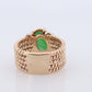 14k Apple Jade Diamond ring. Jade Cabochon Prong set ring. Accented with Diamonds Very rare Jade Signet ring. Heavy band.