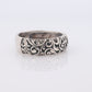 Floral Engraved Band. Sterling Silver Heavy, Wide, Engraved, Ornate Band. Flower Engraved Band. Flower Band.