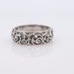 Floral Engraved Band. Sterling Silver Heavy, Wide, Engraved, Ornate Band. Flower Engraved Band. Flower Band.