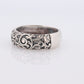 Floral Engraved Band. Sterling Silver Heavy, Wide, Engraved, Ornate Band. Flower Engraved Band. Flower Band.