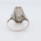 Antique 18k Triple Diamond ring. Trilogy Trio diamond ring. Sapphire and Diamond Shield ring. Filigree design.