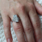 Antique 18k Triple Diamond ring. Trilogy Trio diamond ring. Sapphire and Diamond Shield ring. Filigree design.