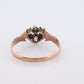 Victorian Opal and Gemstone ring. 10k Gold Antique Opal and Green Gem Cluster ring.