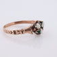 Victorian Opal and Gemstone ring. 10k Gold Antique Opal and Green Gem Cluster ring.
