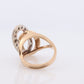 Interlocking Circles Ring. 14k Diamond Encrusted Double Circles of life. Joined Life Diamond Double Circle Promise ring. Heavy diamond ring.