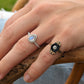 14k Moonstone Diamond Halo ring. Pear Rainbow Moonstone set with Diamonds. Diamond Halo Alternate Engagement ring.