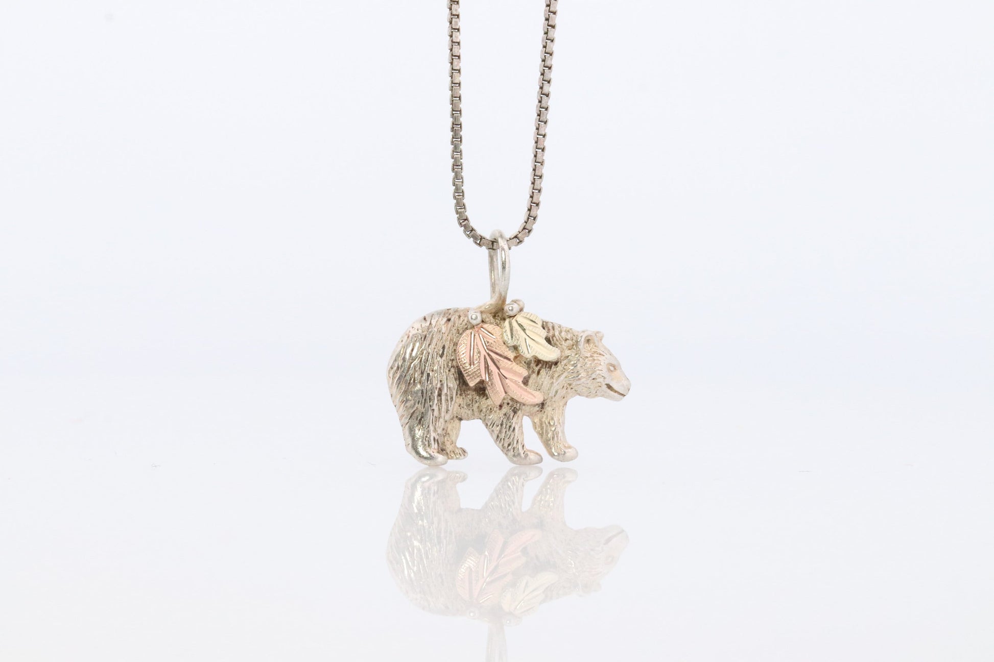 Black Hills Gold Grizzly Bear Pendant. Black Hills Gold Sterling Silver BEAR pendant