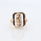 10k Onyx and Cameo Reversible Ring. Victorian Locket / Reverso Ring. 10k Yellow Gold Reverso signet ring.