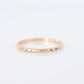 Vintage 14k Yellow White Gold Minimalist Band Ring. Moose Tracks Minimalist engraving pattern ring. Thin ring.
