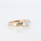 Gold Filled Victorian Opal ring. GF Yellow Gold with bezel set triple opalite cabochons.