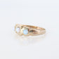 Gold Filled Victorian Opal ring. GF Yellow Gold with bezel set triple opalite cabochons.