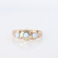Gold Filled Victorian Opal ring. GF Yellow Gold with bezel set triple opalite cabochons.