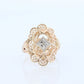 10k Filigree diamond ornate shield ring. 10k Art Deco diamond ring. sz5.75 st(86/25)