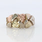 Black Hills Gold Sterling Silver Band. Size 10.5. 10k 12k Sterling Silver Black Hills Gold Inlays ring. Rugged Gold Nugget band.