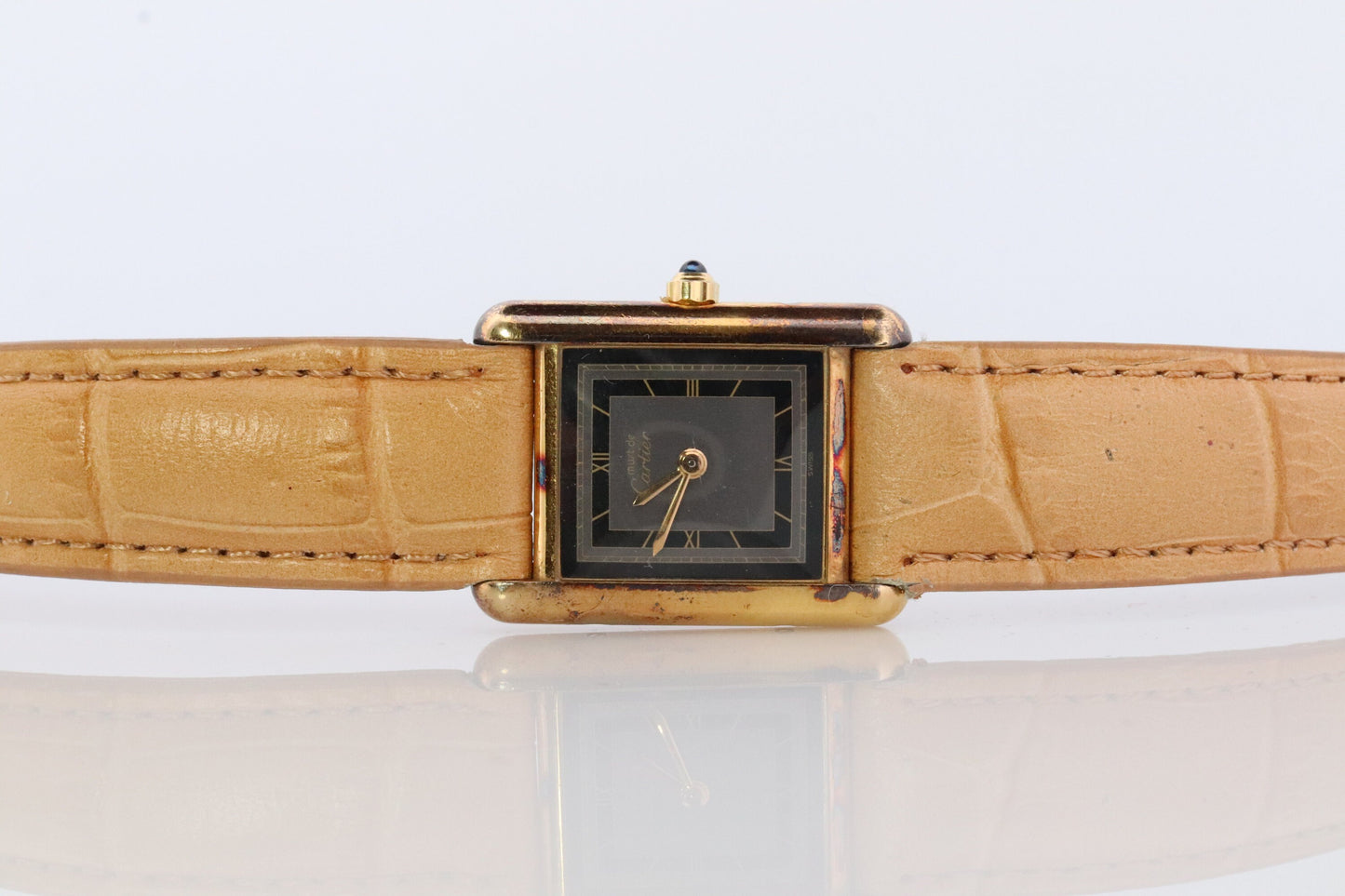 Vintage Must de Cartier Tank Watch. ARGENT Cartier 925 Vermeil Quartz Ardent Swiss Made.