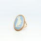 10k Wedgwood Cameo Oval Bezel ring. Wedgwood Made in England Ceramic Cameo Signet ring.