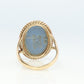 10k Wedgwood Cameo Oval Bezel ring. Wedgwood Made in England Ceramic Cameo Signet ring.