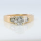0.60ct Diamond Solitaire 14k ring with baguette accents. 14k Wedding band or Engagement ring.