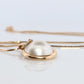 14k Round MABE Pearl Diamond Pendant. Pearl Pendant. Oritalia Mabe Pearl Drop pendant with box chain necklace.