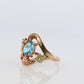 Black Hills Gold Ring. 10k Multi-Tone Blue Topaz and Diamond Black Hills Gold Statement Ring.
