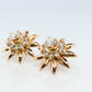 14k Diamond Flower Cluster Earrings. 1.1ctw Diamond Daisy stud earrings. Diamond Halo Layered design. Earrings jackets.
