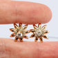 14k Diamond Flower Cluster Earrings. 1.1ctw Diamond Daisy stud earrings. Diamond Halo Layered design. Earrings jackets.