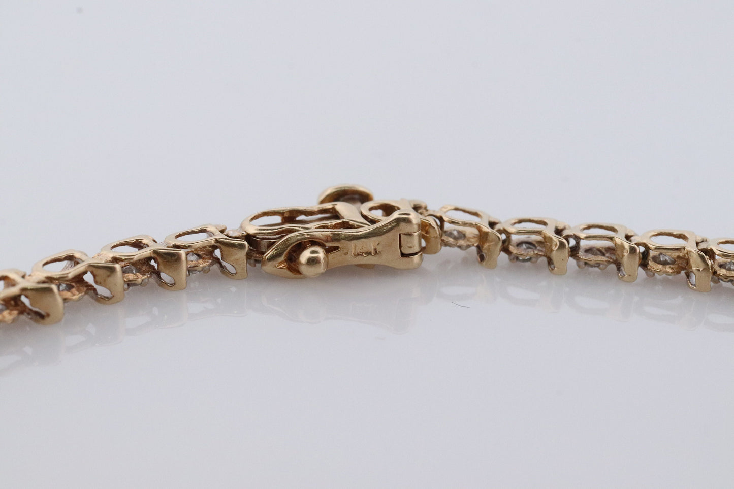 14k Diamond Tennis Bracelet. 14k S-LINK round diamond Tennis bracelet.