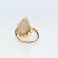 14k Large Mabe and Diamond Ring. Pear Mabe Pearl Solitaire ring with Diamond accents. IWI Imperial World Inc.