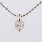 Large Diamond solitaire pendant. Platinum 850/900 Oval diamond 1CT Solitaire Pendant and Necklace. Tension set diamond