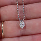 Large Diamond solitaire pendant. Platinum 850/900 Oval diamond 1CT Solitaire Pendant and Necklace. Tension set diamond