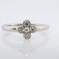 Vintage Tiffany and Co. Diamond Ring. Authentic Tiffany Platinum Diamond wave Band. T&CO Clover Flower Diamond ring.