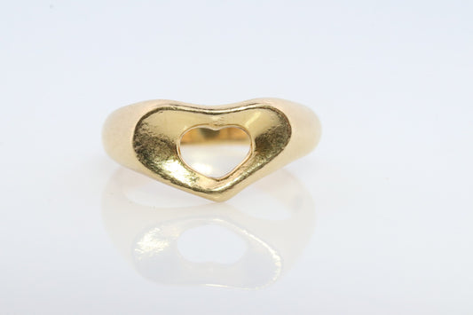 Vintage Tiffany and Co. Ring. Authentic Tiffany 18k Heart Band. Open Heart Elsa Peretti Ring.