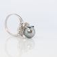 Vintage Tahitian Pearl and Diamond Solitaire ring. Platinum PT900 Large BLACK Tahitian Pearl Halo Ring.