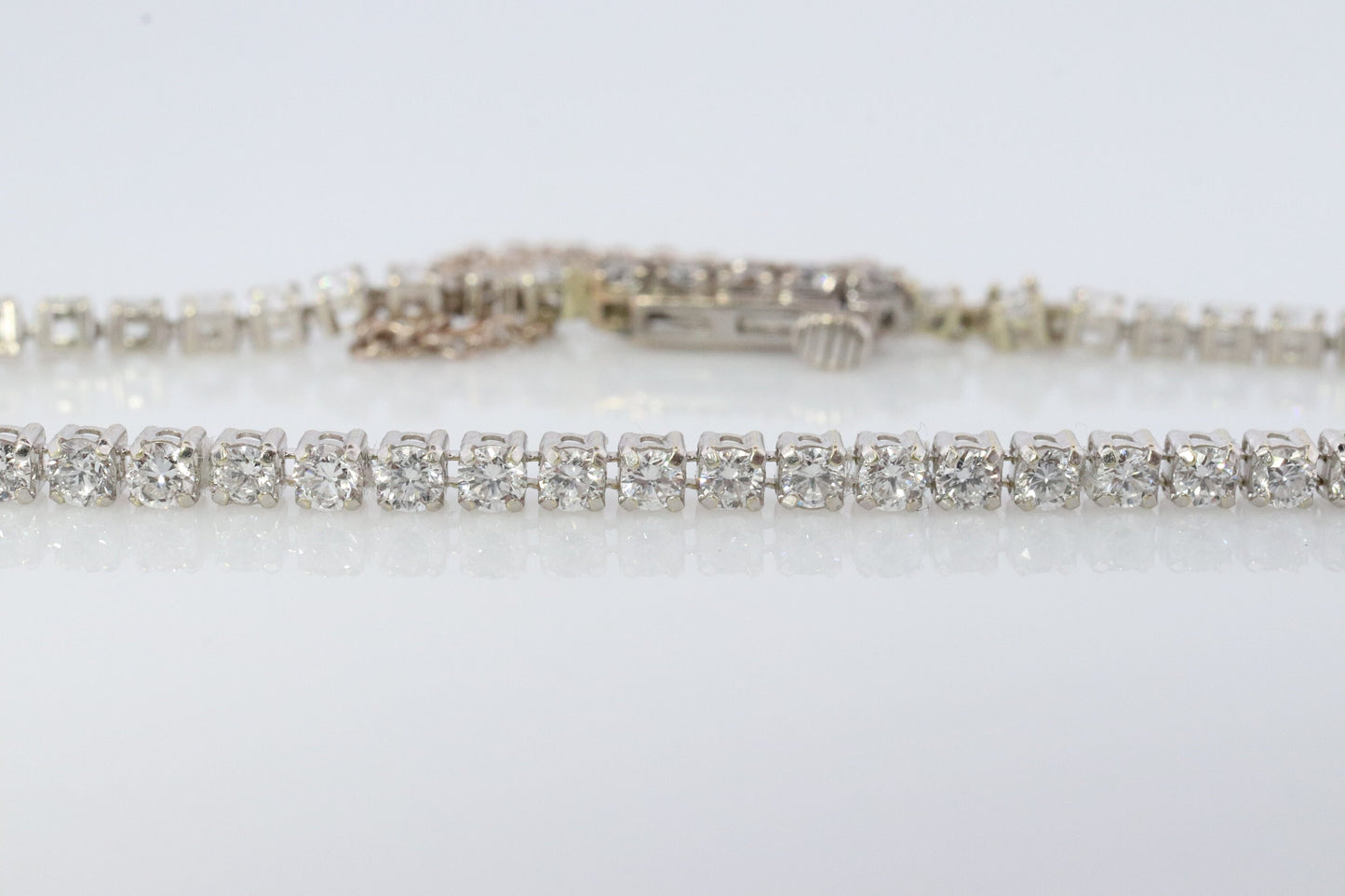 14k Diamond Tennis Bracelet. 14k Delicate Round diamond Tennis bracelet. 2 1/4 CTW Lab Diamonds.