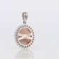 Opal Diamond Pendant. PT900 Platinum Opal Diamond Halo Pendant Necklace. Genuine Australian Opal Cabochon.