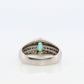 Emerald Ring. Genuine Emerald and Diamond Platinum Ring. PT900 Plat Marquise Emerald Diamond Solitaire Band.