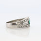 Emerald Ring. Genuine Emerald and Diamond Platinum Ring. PT900 Plat Marquise Emerald Diamond Solitaire Band.