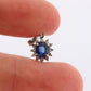 Sapphire Pendant. Genuine Sapphire and Diamond halo Platinum Pendant. PT900 Plat Oval Sapphire Diamond Solitaire Pendant Necklace.
