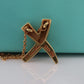 Vintage Tiffany and Co. Necklace. 18k Gold T&Co X Crossover Pendant and Necklace. Paloma Picasso