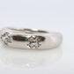 Mikimoto Ring. Vintage Platinum Mikimoto Diamond Bezel set ring. Mikimoto Diamond Cluster Bombe band. Mikimoto PT900. Wedding band