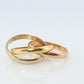Vintage Cartier 18k Ring. Authentic 1960s Cartier Trinity Tricolor Rolling Band. 18k 750 Gold Ring. Size 4.75