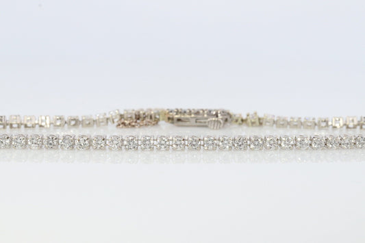 14k Diamond Tennis Bracelet. 14k Delicate Round diamond Tennis bracelet. 2 1/4 CTW Lab Diamonds.