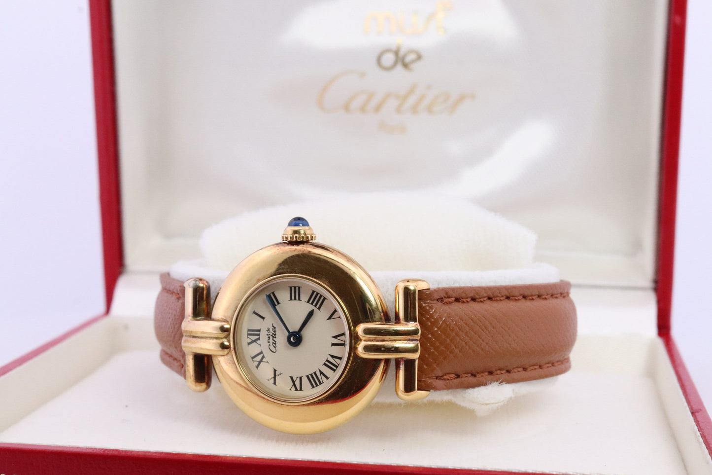 Genuine Cartier Watch. Must de Cartier Colisee Round Argent Vermeil Sterling Silver. Must de Cartier 925 Ladies 59002 Watch